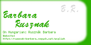 barbara rusznak business card